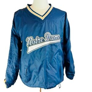 STEVE‎ BARRYS Notre Dame Irish Windbreaker Rain Jacket Large Football Pullover
